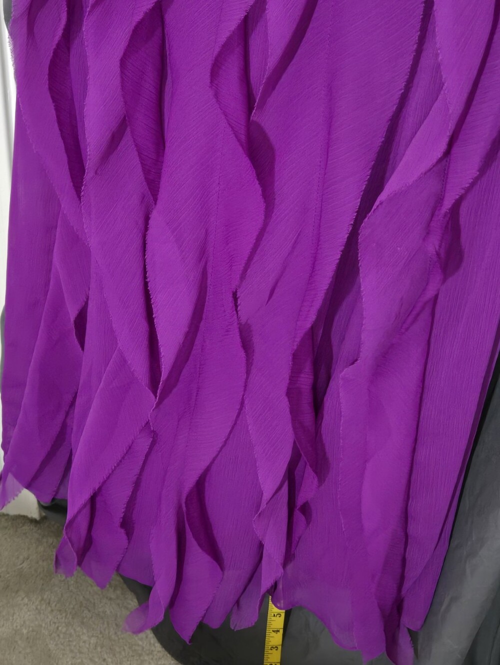 White by Vera Wang VW360102 Cassis Strapless Crinkle Chiffon Gown Size 12 NWT - Picture 3 of 7